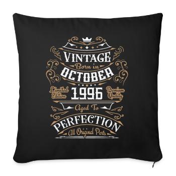 Vintage October 1996 / Retro Birthday Gift - Sofa pillowcase 17,3'' x 17,3'' (45 x 45 cm) - black - Front