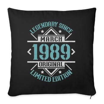 Legendary since March 1989 limited edition - Sofa pillowcase 17,3'' x 17,3'' (45 x 45 cm) - black - Front