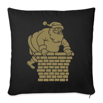 Silhouette du Père Noël Minimaliste - Housse de coussin décorative 45 x 45 cm - noir - Devant