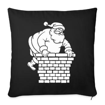 Silhouette du Père Noël Minimaliste - Housse de coussin décorative 45 x 45 cm - noir - Devant