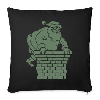 Silhouette du Père Noël Minimaliste - Housse de coussin décorative 45 x 45 cm - noir - Devant