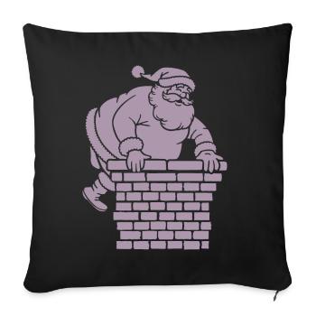 Silhouette du Père Noël Minimaliste - Housse de coussin décorative 45 x 45 cm - noir - Devant