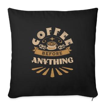 Le café avant tout - Vintage Coffee Lovers - Housse de coussin décorative 45 x 45 cm - noir - Devant