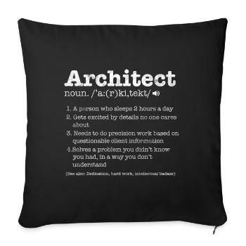 Architect - Sofa pillowcase 17,3'' x 17,3'' (45 x 45 cm) - black - Front