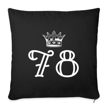 78 Number crown - Sofa pillowcase 17,3'' x 17,3'' (45 x 45 cm) - black - Front