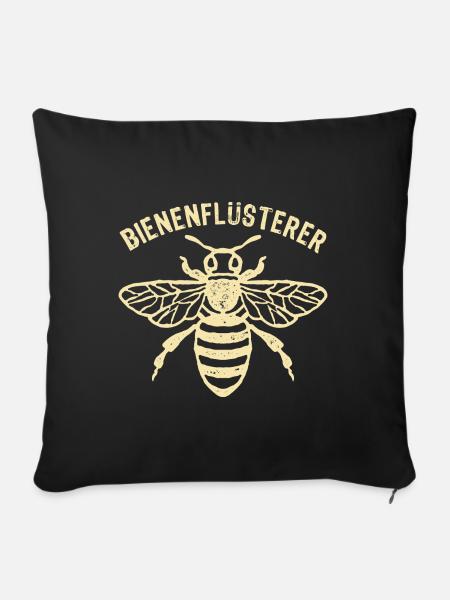 Bienenflüsterer - Biene - Imker- Honig - Sofakissenbezug 45 x 45 cm - Schwarz