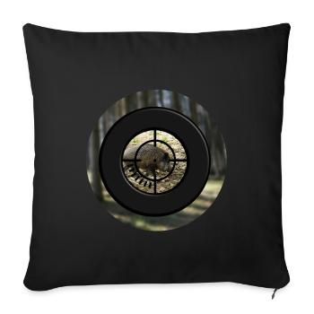 Un sanglier dans une lunette de visée - Housse de coussin décorative 45 x 45 cm - noir - Devant