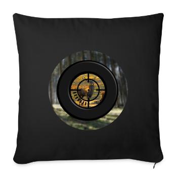 A deer through the scope - Sofa pillowcase 17,3'' x 17,3'' (45 x 45 cm) - black - Front