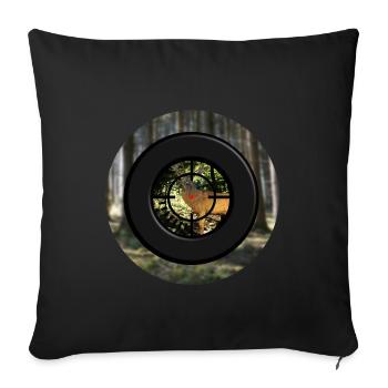 Deer hunting has a long tradition - Sofa pillowcase 17,3'' x 17,3'' (45 x 45 cm) - black - Front