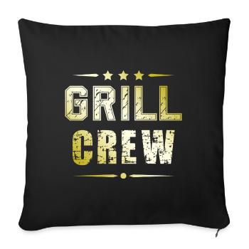 Équipage de grillades - Housse de coussin décorative 45 x 45 cm - noir - Devant