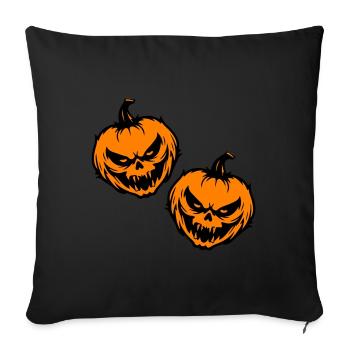 Pumpkin grimace Halloween creepy - Sofa pillowcase 17,3'' x 17,3'' (45 x 45 cm) - black - Front