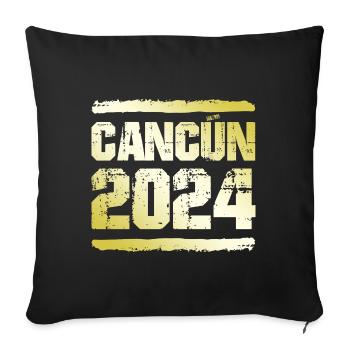 Cancún 2024 Médaille d’or - Housse de coussin décorative 45 x 45 cm - noir - Devant