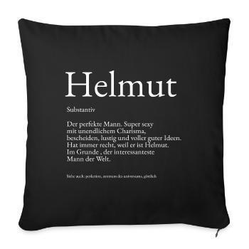 Helmut Wörterbuch Erklärung Vorname Helmut - Sofakissenbezug 45 x 45 cm - Schwarz - Vorne