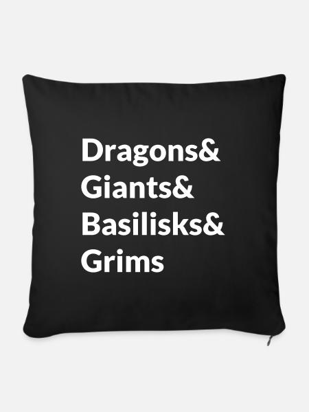 Dragons Ginats Basilisks Grims - Sofakissenbezug 45 x 45 cm - Schwarz