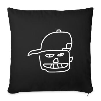 Funny Head | Art, Drawing, Funny Pictures - Sofa pillowcase 17,3'' x 17,3'' (45 x 45 cm) - black - Front
