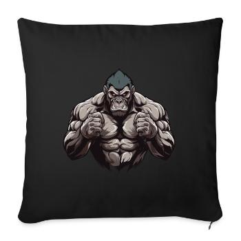 Gorilla Muscles - Sofa pillowcase 17,3'' x 17,3'' (45 x 45 cm) - black - Front