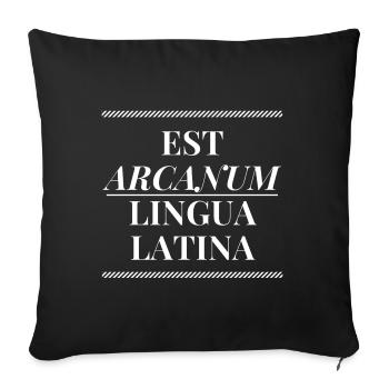 Le latin est ma langue secrète - en latin - Housse de coussin décorative 45 x 45 cm - noir - Devant