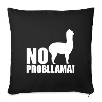 Cool Alpaca No Prob Llama Meme Fun Dire - Housse de coussin décorative 45 x 45 cm - noir - Devant