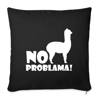 Cool Alpaca No Prob Lama Meme Fun saying poison - Sofa pillowcase 17,3'' x 17,3'' (45 x 45 cm) - black - Front