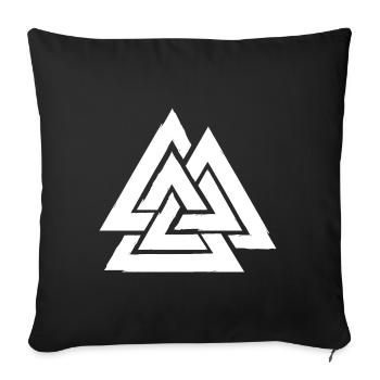 Valknut - Symbol of Odin - Sofa pillowcase 17,3'' x 17,3'' (45 x 45 cm) - black - Front