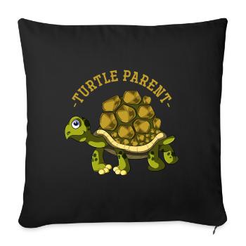 Animaux de compagnie cadeau animal motif tortue - Housse de coussin décorative 45 x 45 cm - noir - Devant