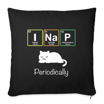 I Nap Cat Periodic Table Teacher T Shirt Gift - Sofa pillowcase 17,3'' x 17,3'' (45 x 45 cm) - black - Front