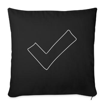Hook Emoji Sketch Drawing White - Sofa pillowcase 17,3'' x 17,3'' (45 x 45 cm) - black - Front