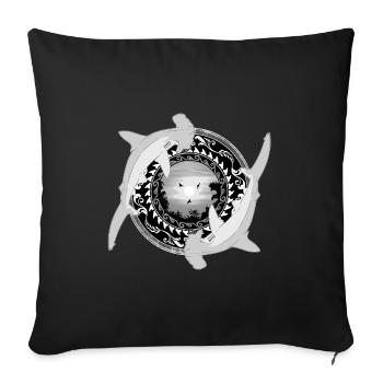 Hammerhead Shark Hawaiian - Sofa pillowcase 17,3'' x 17,3'' (45 x 45 cm) - black - Front