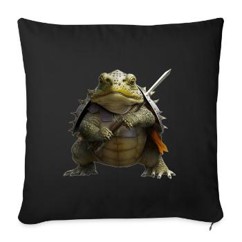 Frog in full gear - Sofa pillowcase 17,3'' x 17,3'' (45 x 45 cm) - black - Front