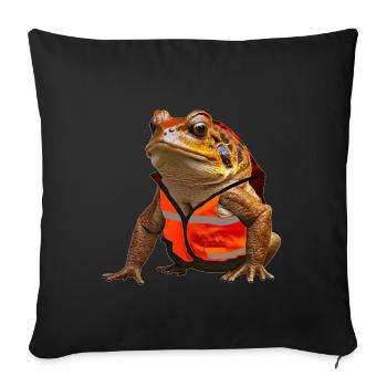 Ne soyez pas une grenouille et utilisez votre gilet de sécurité - Housse de coussin décorative 45 x 45 cm - noir - Devant