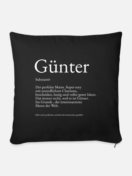 Günter Wörterbuch Erklärung Vorname Günter - Sofakissenbezug 45 x 45 cm - Schwarz