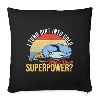 Gold Panner Flakes Gold Miner Gold Digger Costume - Sofa pillowcase 17,3'' x 17,3'' (45 x 45 cm) - black - Front