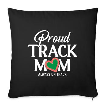 Fière maman athlétisme, toujours à l’affût - Housse de coussin décorative 45 x 45 cm - noir - Devant