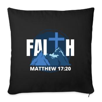 Faith - Christian Gift Idea Faith Mountains - Sofa pillowcase 17,3'' x 17,3'' (45 x 45 cm) - black - Front
