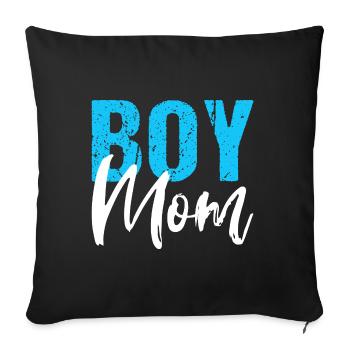 Boy Mom Son Mother Mom - Sofa pillowcase 17,3'' x 17,3'' (45 x 45 cm) - black - Front