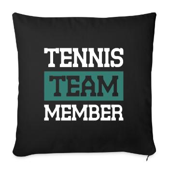 Tennis Team - Sofa pillowcase 17,3'' x 17,3'' (45 x 45 cm) - black - Front