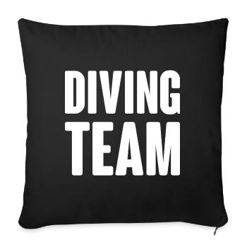 Diving Team - Sofa pillowcase 17,3'' x 17,3'' (45 x 45 cm) - black - Front