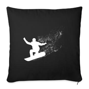 Snowboard, Halfpipe, Wintersport, Skiurlaub - Sofakissenbezug 45 x 45 cm - Schwarz - Vorne