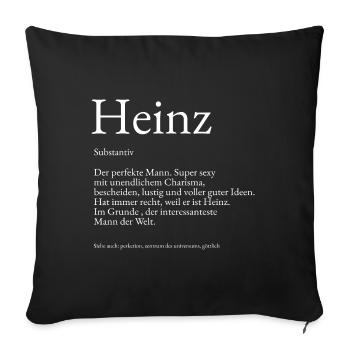 Heinz Wörterbuch Erklärung Vorname Heinz - Sofakissenbezug 45 x 45 cm - Schwarz - Vorne