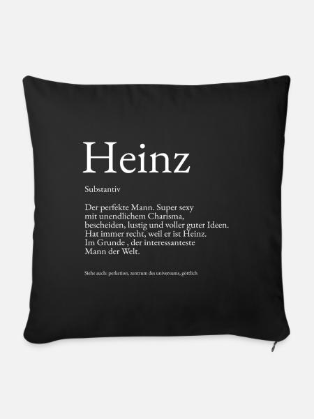 Heinz Wörterbuch Erklärung Vorname Heinz - Sofakissenbezug 45 x 45 cm - Schwarz