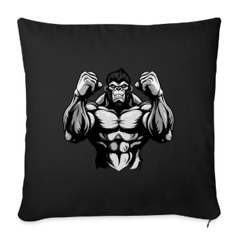 Entraînement musculaire Gorilla Gym - Housse de coussin décorative 45 x 45 cm - noir - Devant