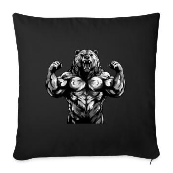 Bear Grizzly Beast Muscles Beast - Sofa pillowcase 17,3'' x 17,3'' (45 x 45 cm) - black - Front
