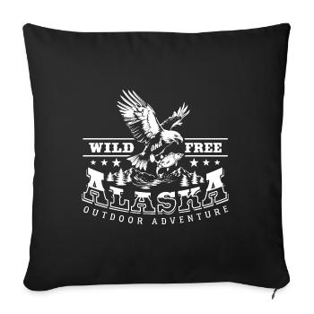 Sauvage et libre - Alaska Outdoor Adventure - Housse de coussin décorative 45 x 45 cm - noir - Devant