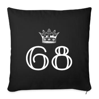 68 Couronne numérique - Housse de coussin décorative 45 x 45 cm - noir - Devant