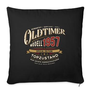Oldtimer Modell 1957 - Geburtstag - Jahrgang - Sofakissenbezug 45 x 45 cm - Schwarz - Vorne