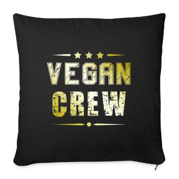 Vegan Crew - Sofa pillowcase 17,3'' x 17,3'' (45 x 45 cm) - black - Front