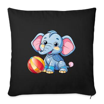 Jouer à Baby Elephant - Housse de coussin décorative 45 x 45 cm - noir - Devant
