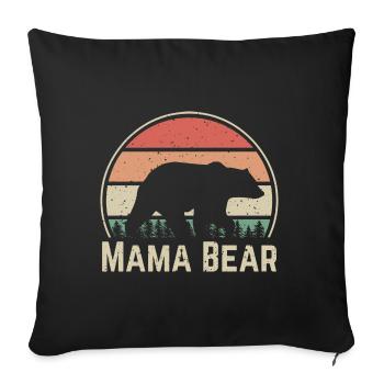 Mama Bear Vintage Strong Mommy Best Mother Bear - Sofa pillowcase 17,3'' x 17,3'' (45 x 45 cm) - black - Front