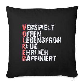 Volker - Sofakissenbezug 45 x 45 cm - Schwarz - Vorne