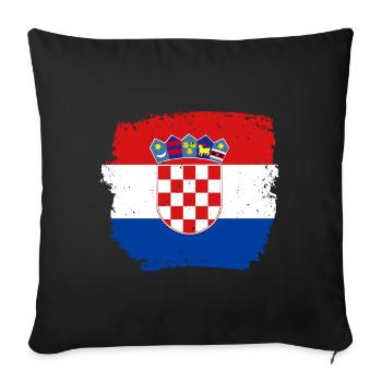 Hrvatska Pride Balkan Drapeau croate Croatie - Housse de coussin décorative 45 x 45 cm - noir - Devant
